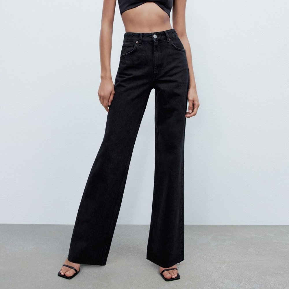 NWT ZARA JEAN WIDE LEG